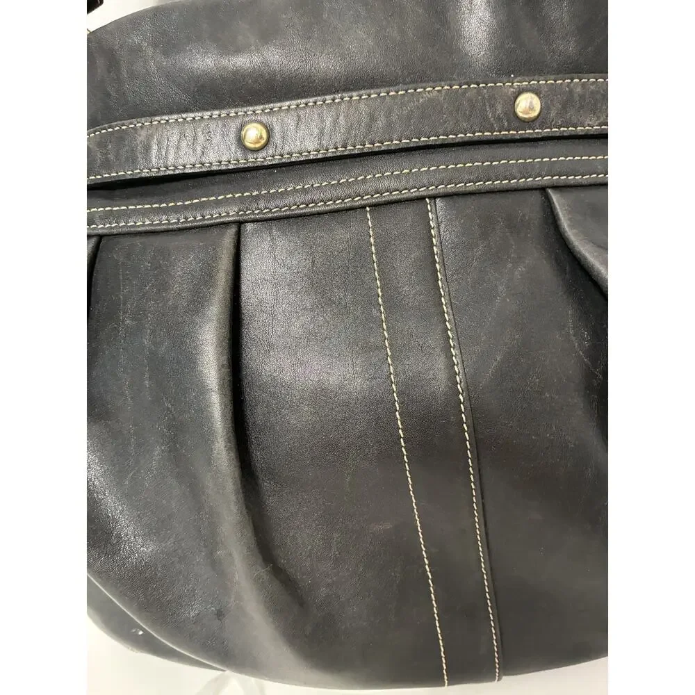 Coach Hamptons Bag Purse Horse Bit Hobo Black Gold Hardware Vtg Equestrian